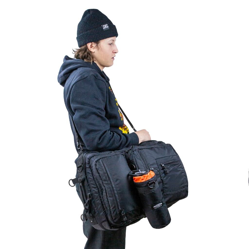 Black backpack with water bottle holder hotsell